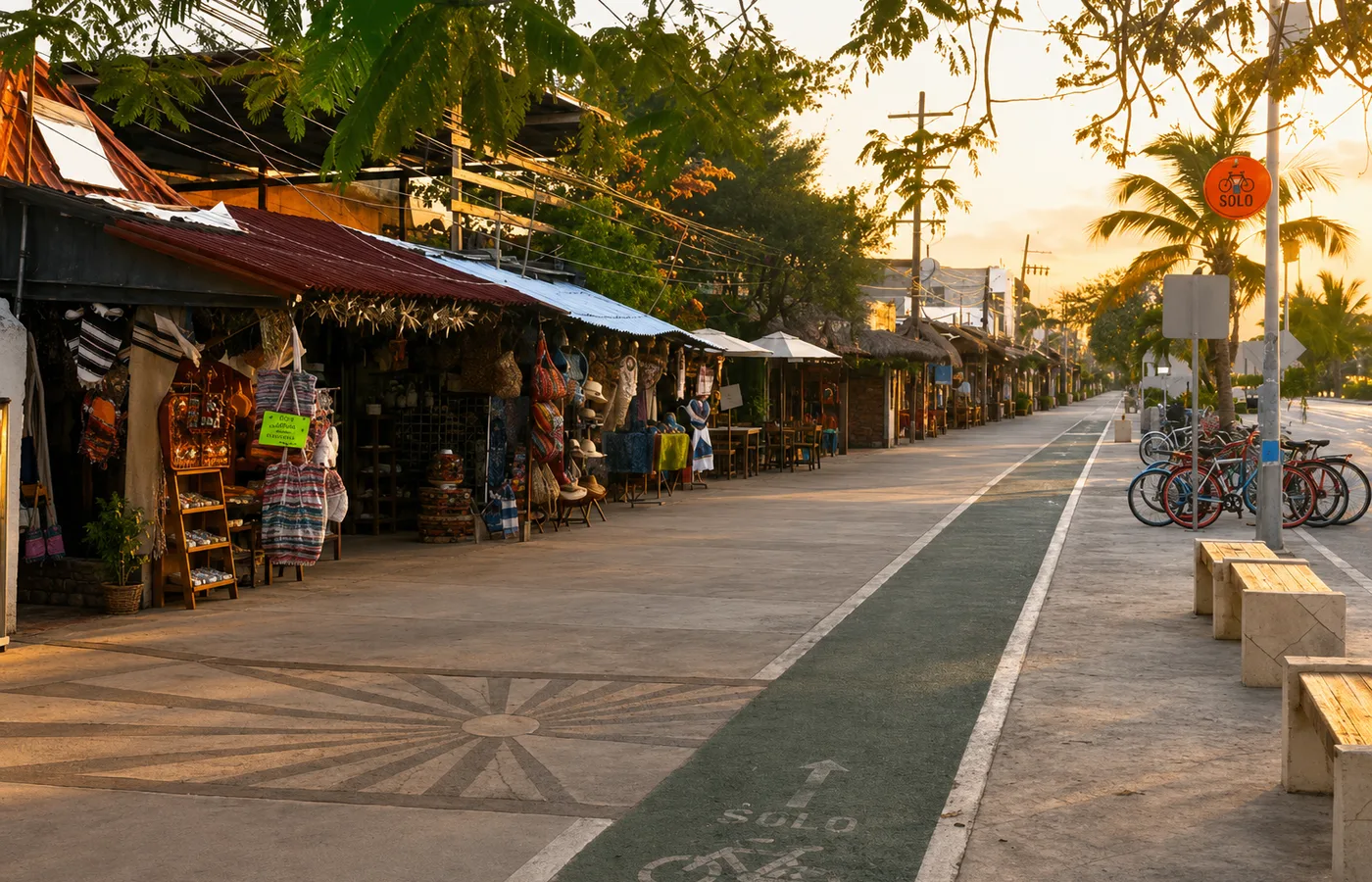 Tulum Pueblo street and local shops